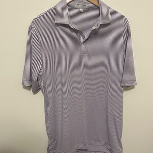 Peter Millar Summer Comfort Purple and White Polo Shirt